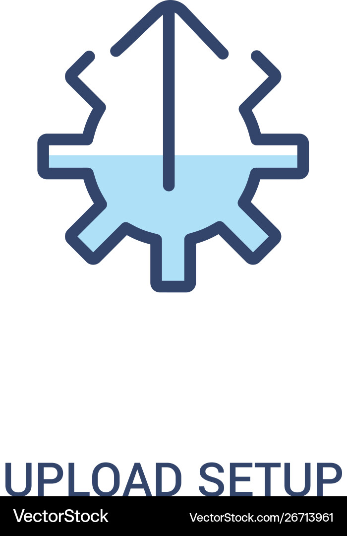 Upload setup concept 2 colored icon simple line Upload setup concept 2 colored icon simple line vector image