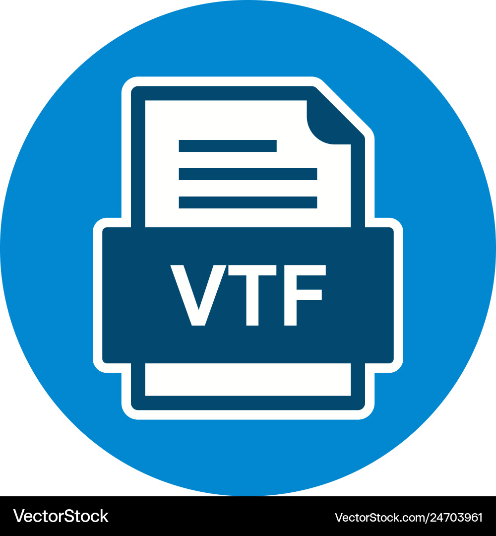 Vtf file document icon vector image