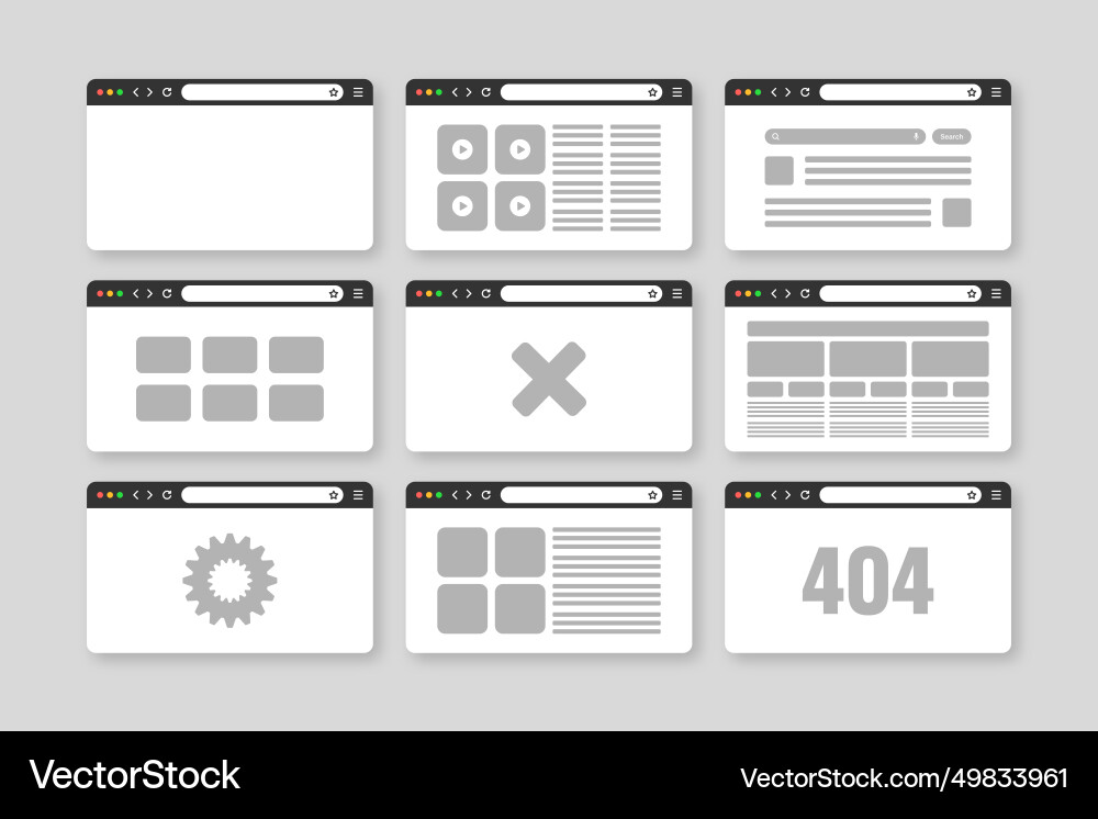 Web-Browser-Fensterseiten-Layout mit toolbar Web-Browser-Fensterseiten-Layout mit toolbar vektorbild