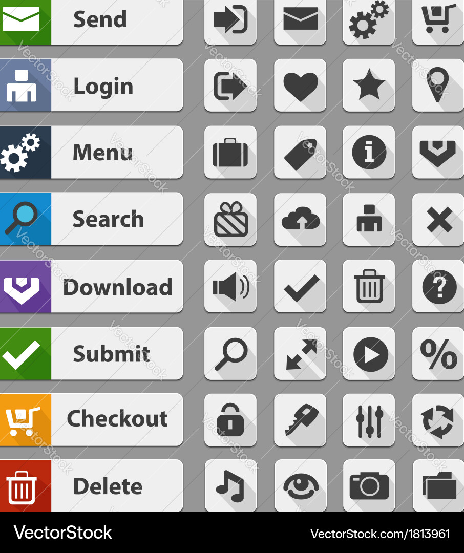 White Web Buttons Collection vector image