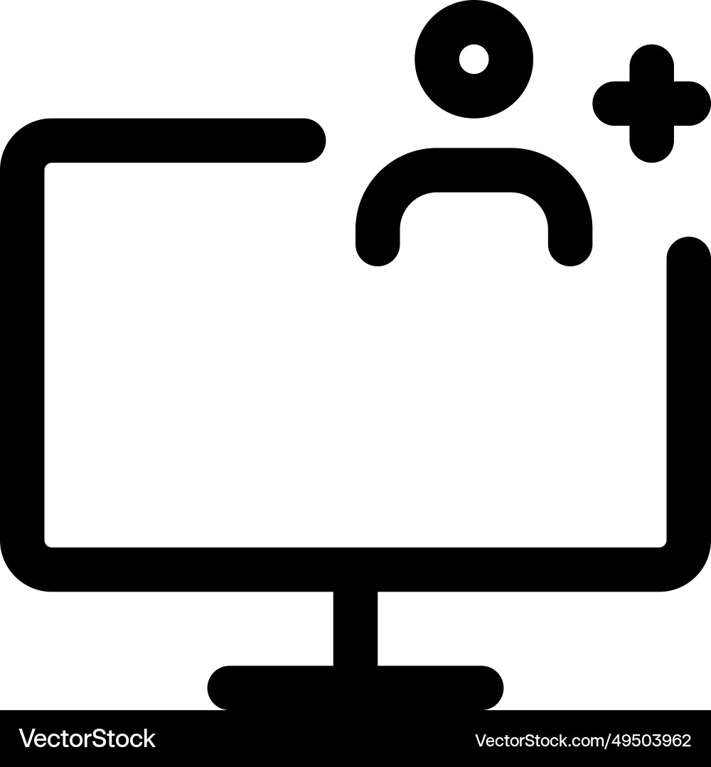 Adding new user or account to monitor system vector image