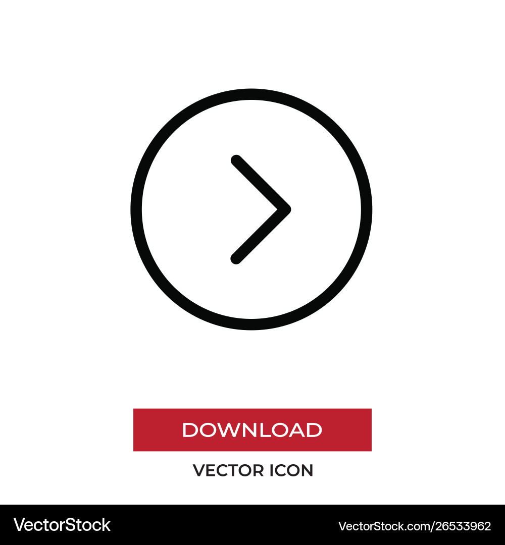 Arrow right icon in modern style for web site Arrow right icon in modern style for web site vector image