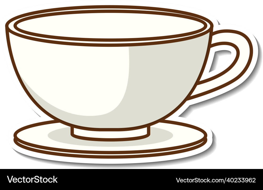 Aufkleber Design mit leerer Kaffeetasse isoliert Aufkleber Design mit leerer Kaffeetasse isoliert vektorbild