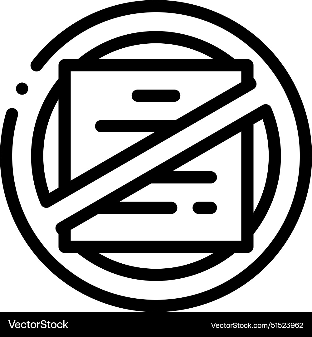 Ban icon thin linear style design isolated Ban icon thin linear style design isolated vector image
