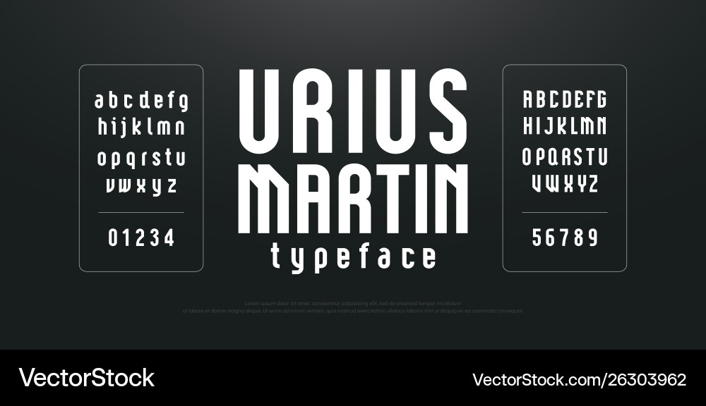 Condensed High Tall Alphabet Font Vector Image