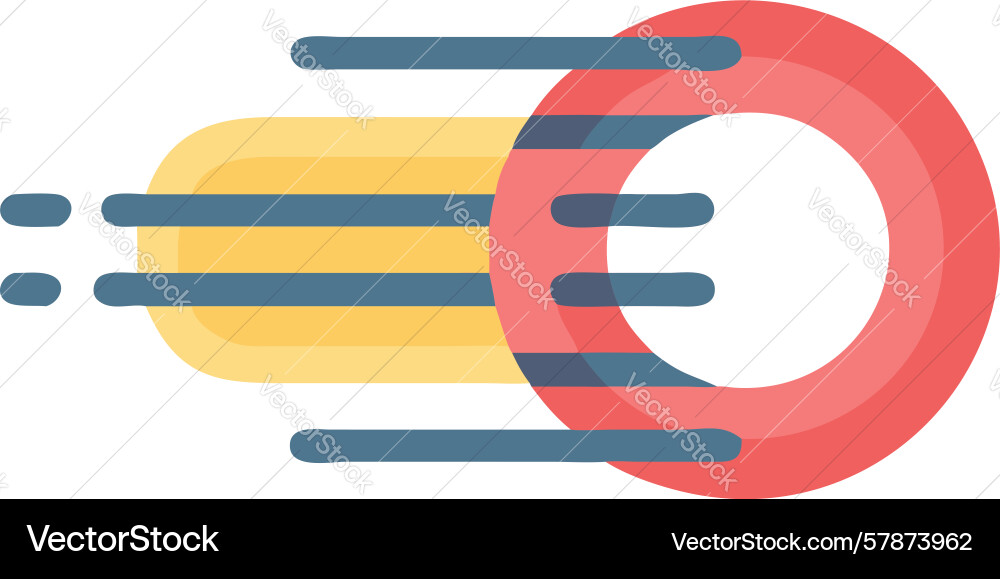 Dynamic moving object with orange trail design Vector Image