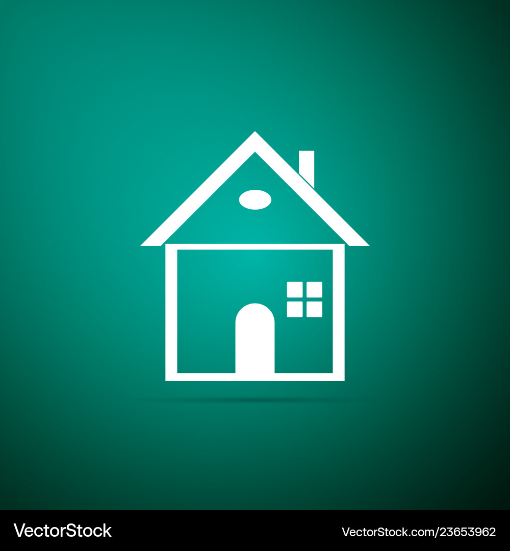 House icon on green background home symbol House icon on green background home symbol vector image