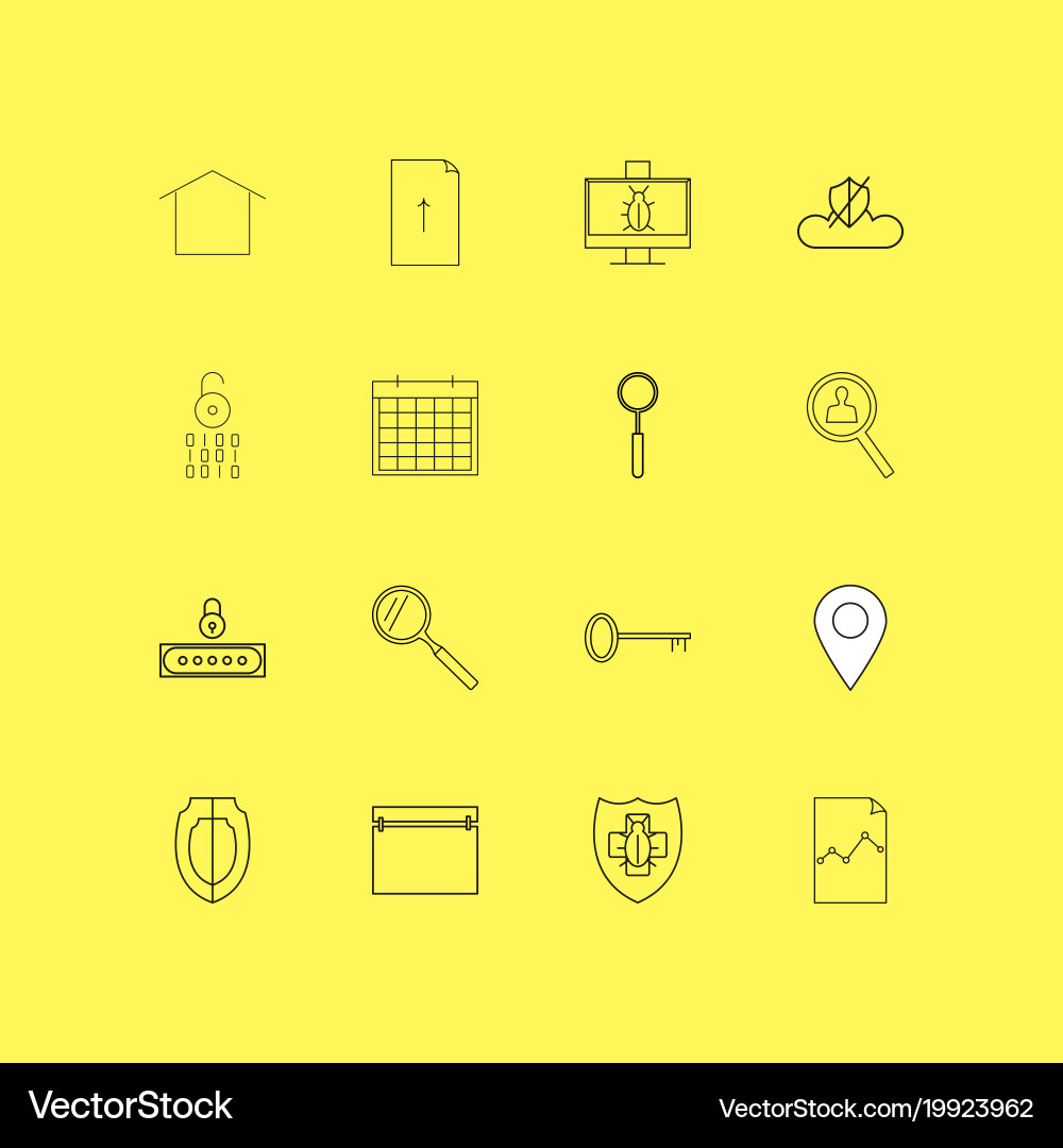 Internet of things linear icon set simple outline vector image