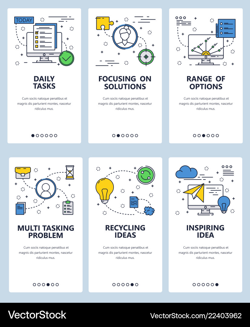 Line art web and mobile app template set Line art web and mobile app template set vector image