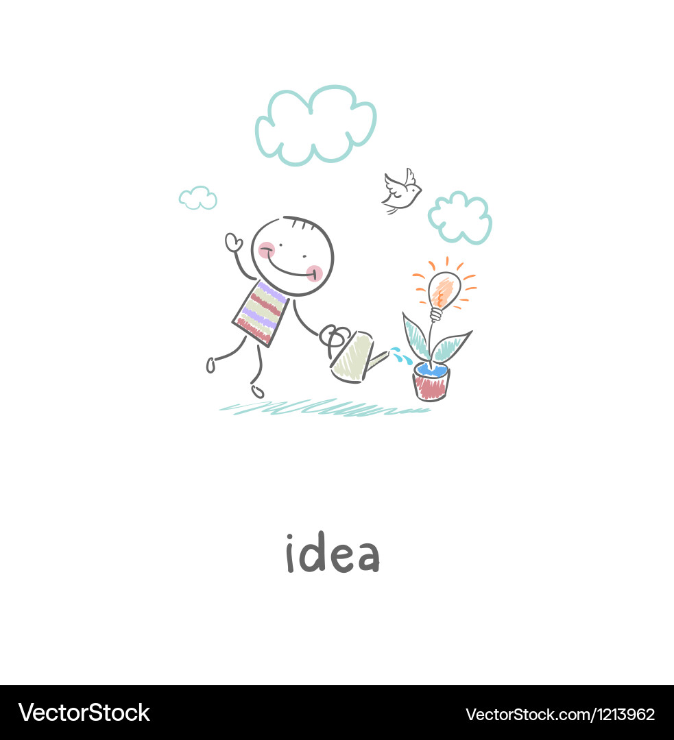 Man grows idea vector image