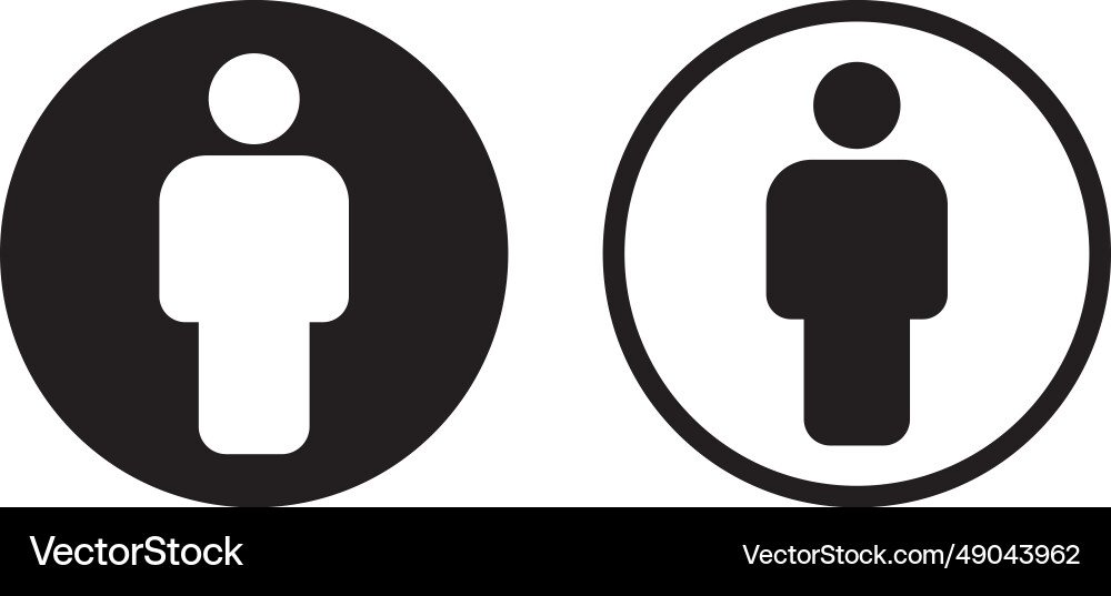 Man icon set in two styles isolated Vector Image