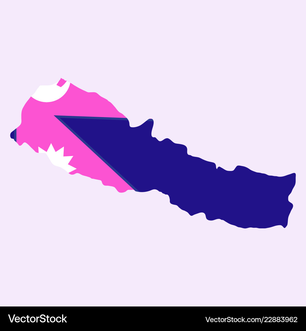 Nepal map with shadow effect vector image