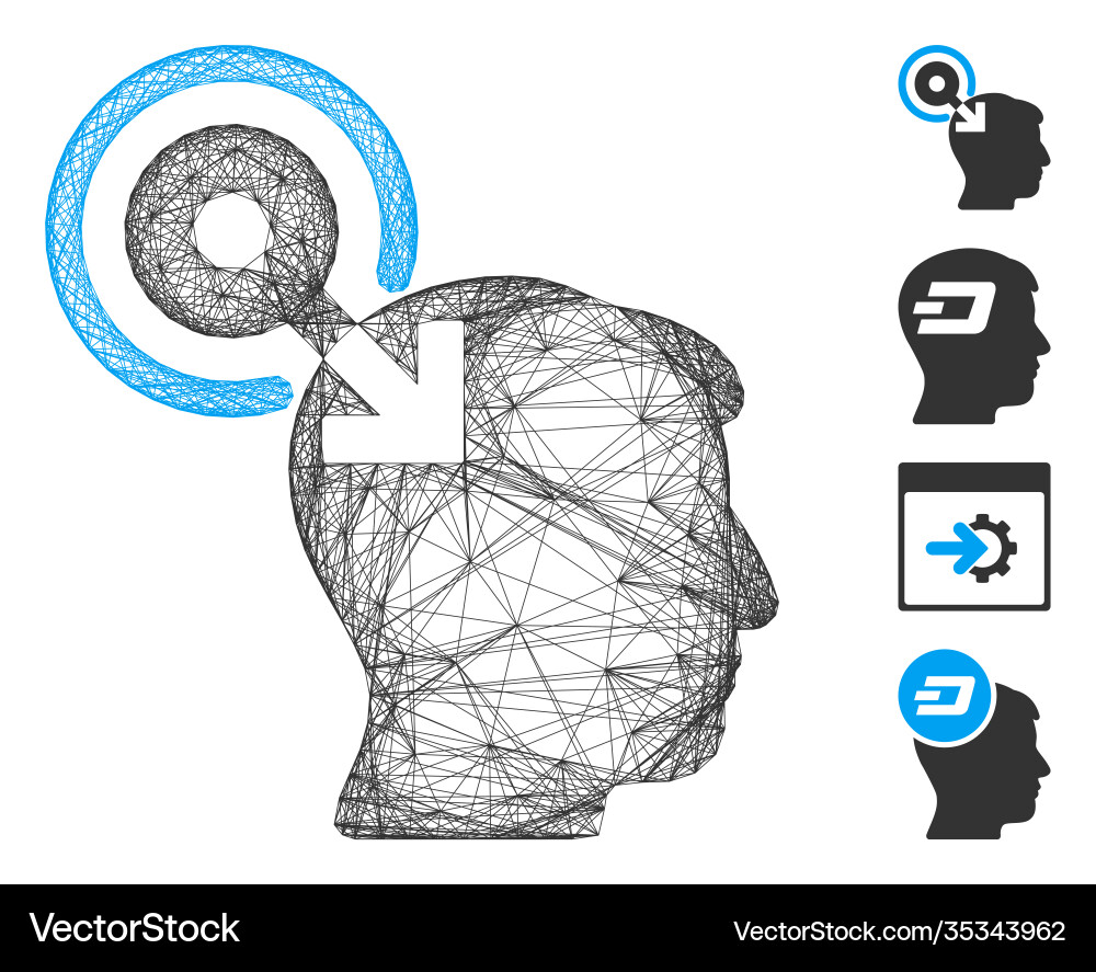 Network brain interface plug-in mesh Network brain interface plug-in mesh vector image