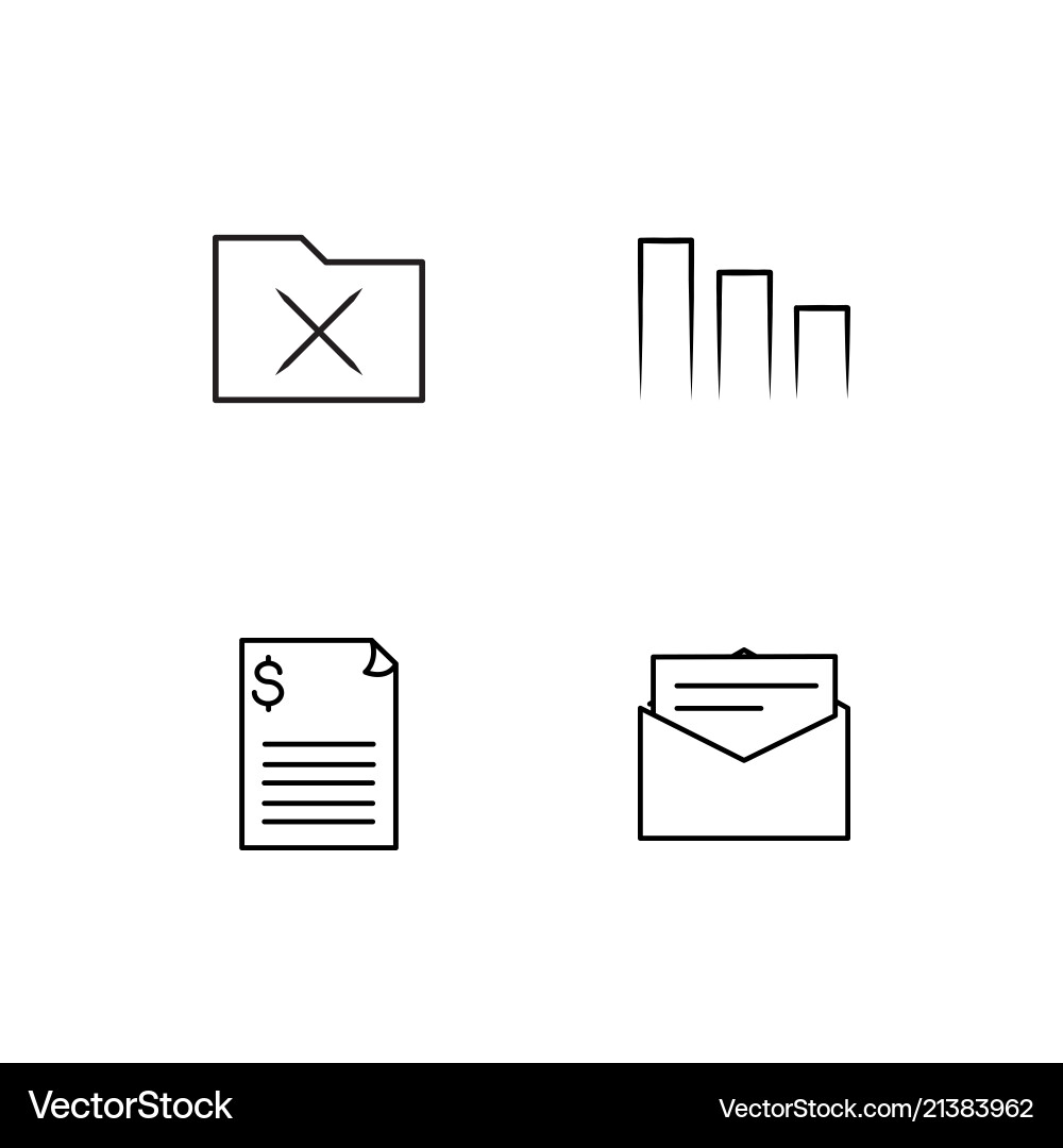 Office linear icons set simple outline vector image