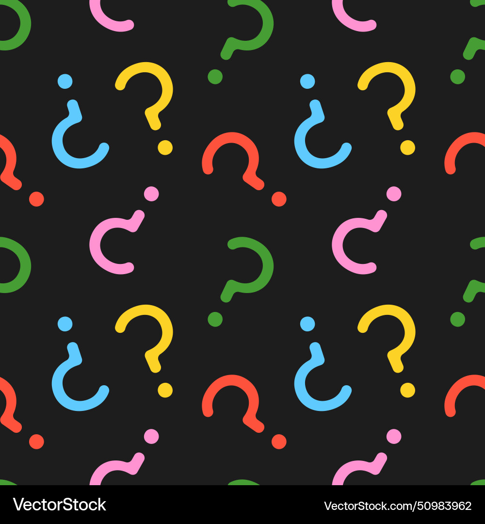 Question mark seamless pattern colorful abstract Question mark seamless pattern colorful abstract vector image