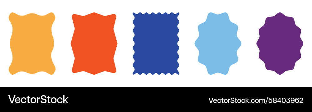 Retro Scalloped Frames - Wave Pattern Vector Image