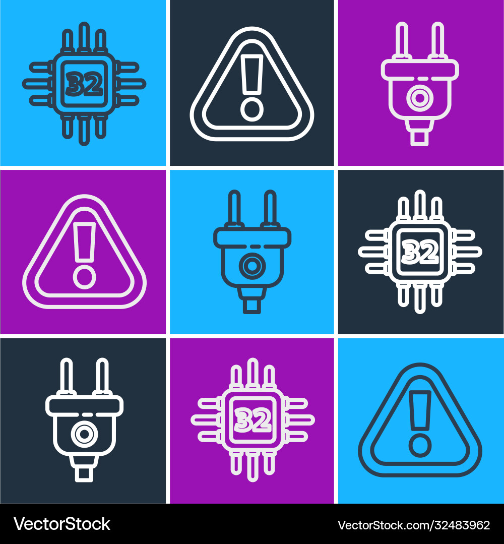 Set line processor with microcircuits cpu Set line processor with microcircuits cpu vector image