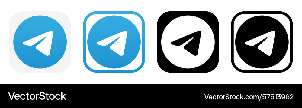 Set of different telegram mobile app icons Set of different telegram mobile app icons vector image