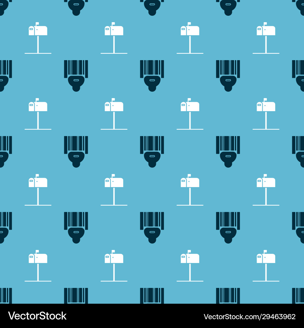 Set scanner scanning bar code and open mail box Set scanner scanning bar code and open mail box vector image