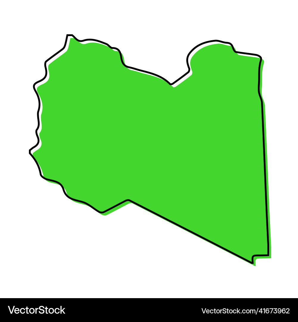 Simple outline map of libya stylized line design Vector Image