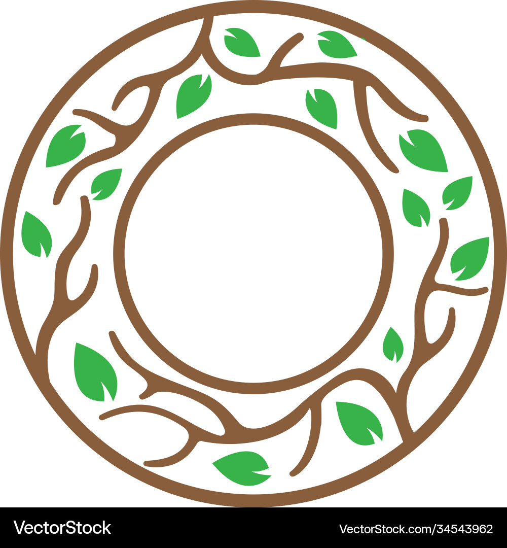 Tree branch in circle icon design template vector image