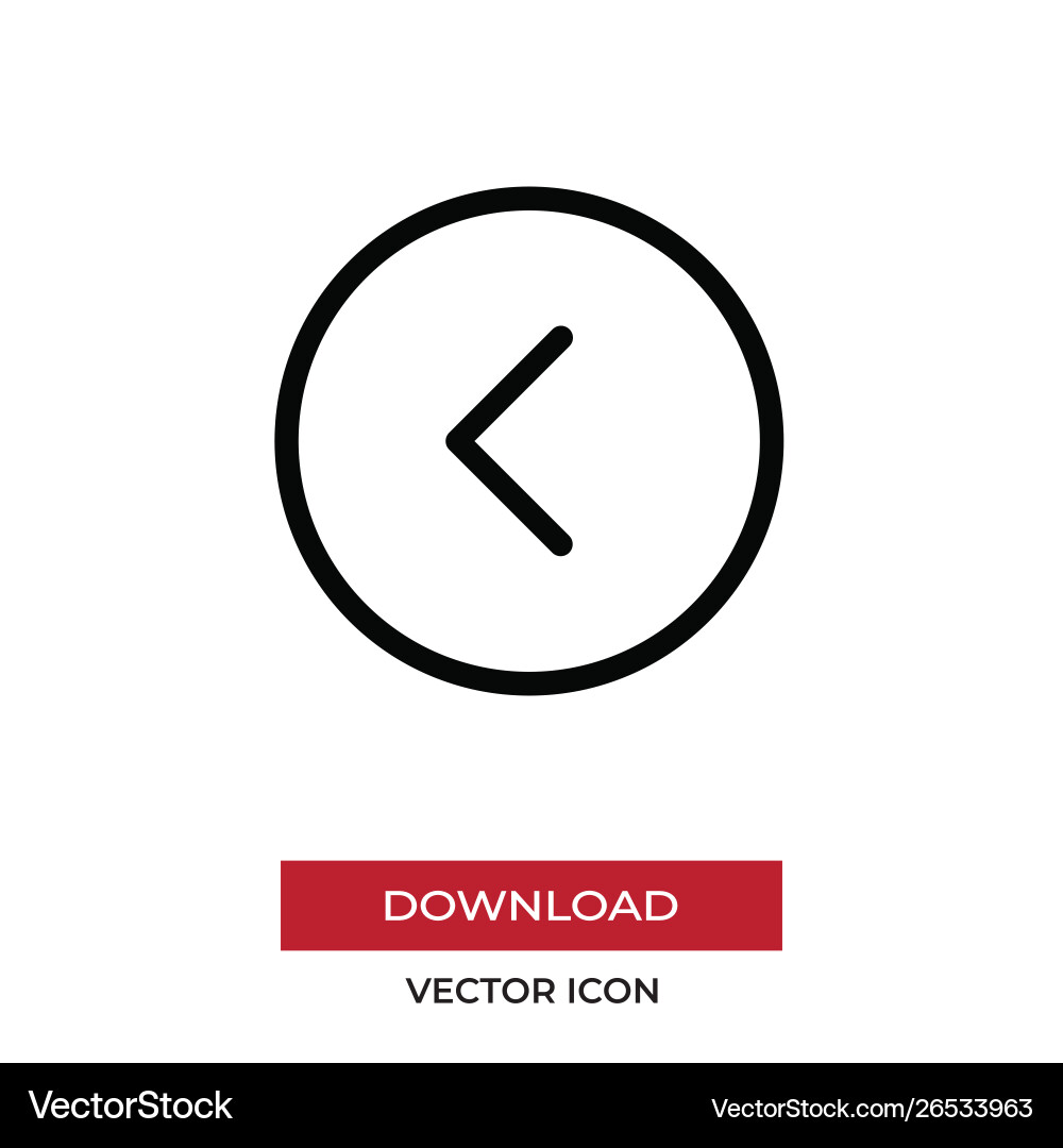 Arrow left icon in modern style for web site Arrow left icon in modern style for web site vector image