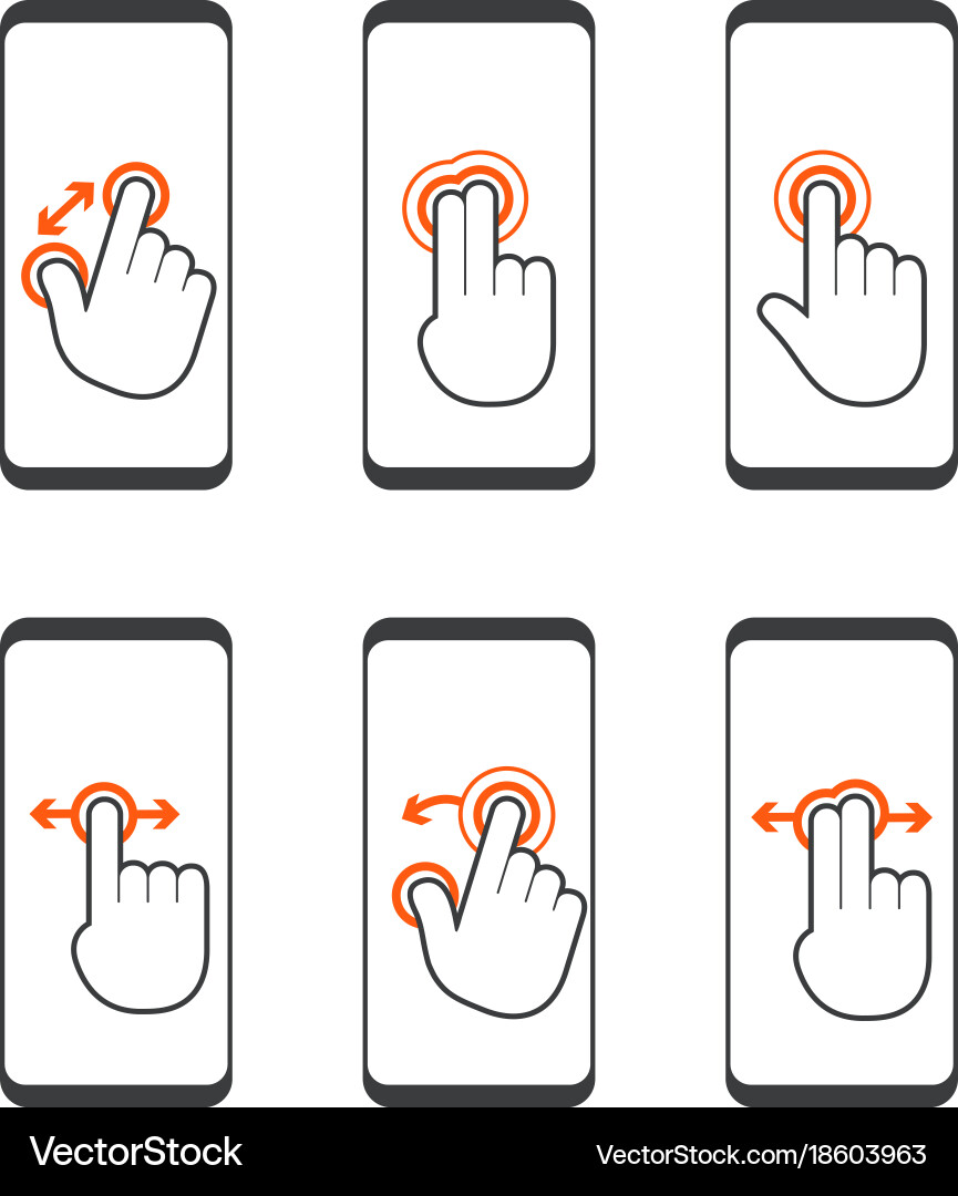 Basic human gestures using modern digital devices Vector Image