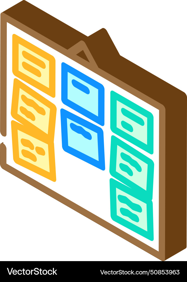 Card sorting ux ui design isometric icon Card sorting ux ui design isometric icon vector image