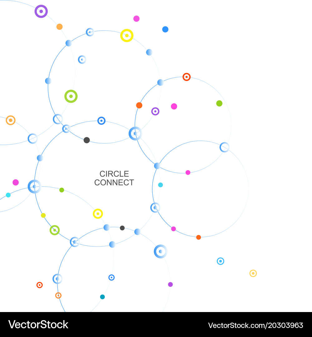Connect circle and point with intersections vector image