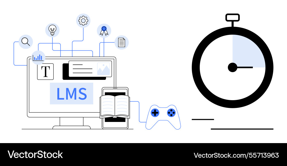 Digital learning management system Digital learning management system Vector Image