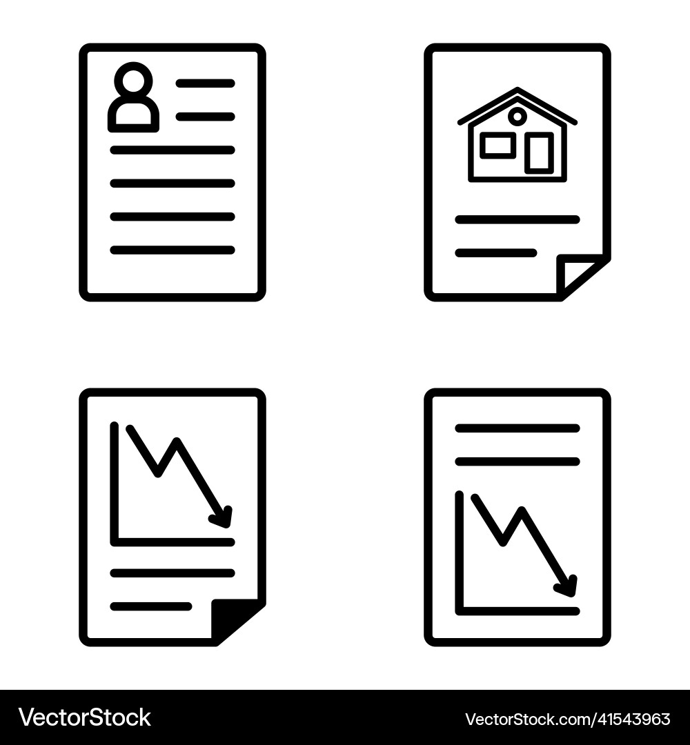 Docs1-2 flat icon set isolated on white background Docs1-2 flat icon set isolated on white background Vector Image