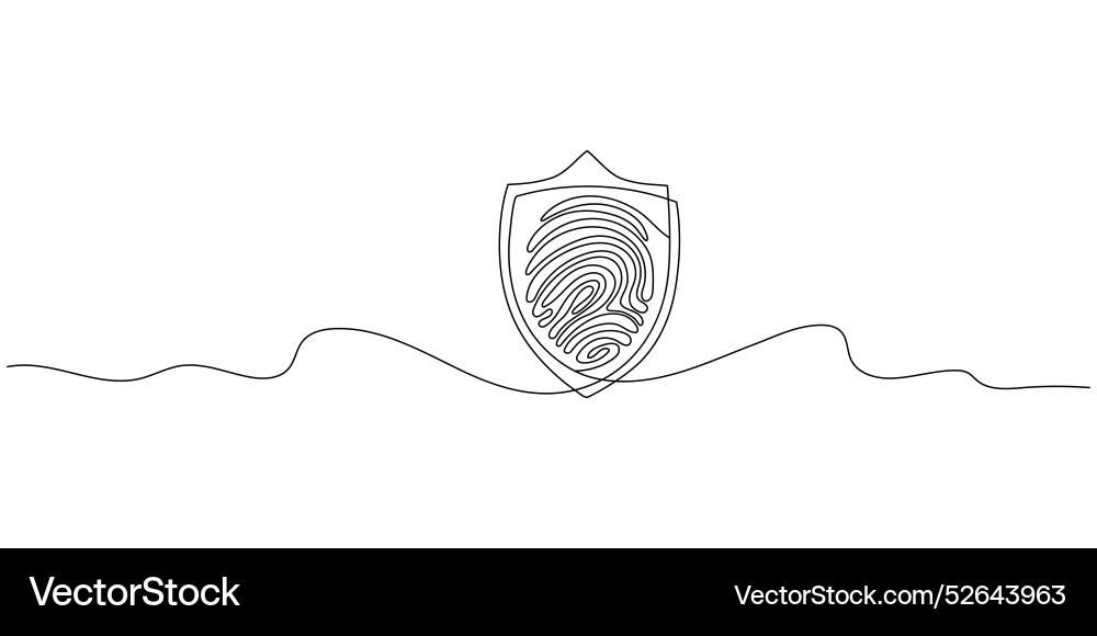 Fingerprint security sign line icon continuous Fingerprint security sign line icon continuous Vector Image