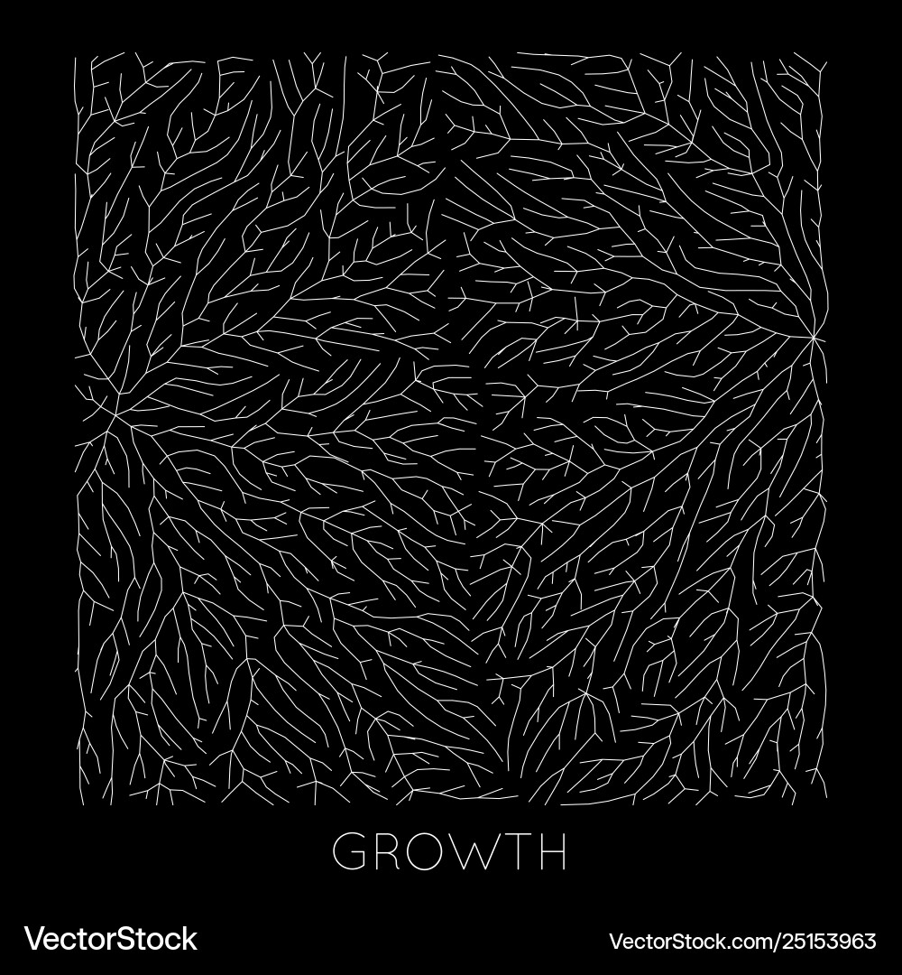 Generative branch growth pattern lichen Generative branch growth pattern lichen Vector Image