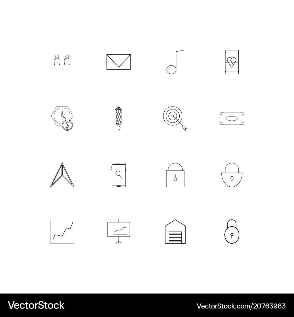 Internet of things linear thin icons set outlined vector image