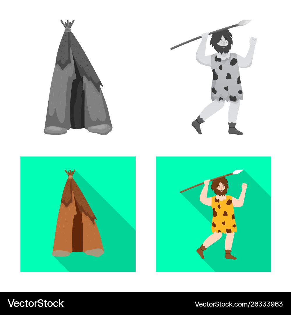 Isolated object evolution and neolithic symbol Vector Image