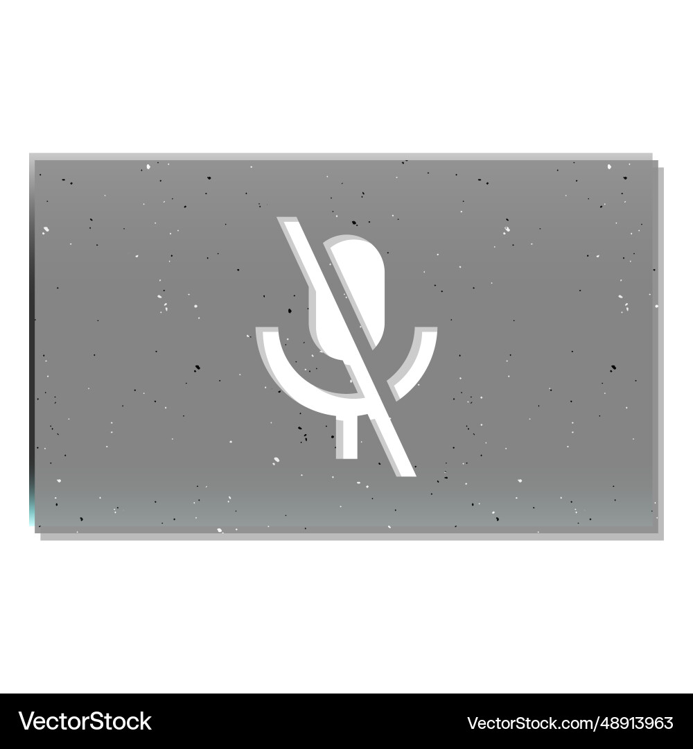 Microphone off button rectangle icon Microphone off button rectangle icon vector image