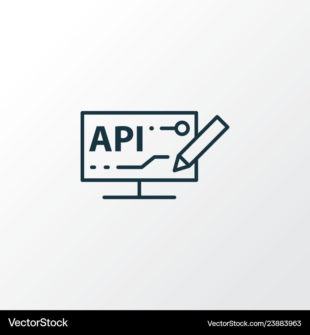 Modeling api icon line symbol premium quality vector image