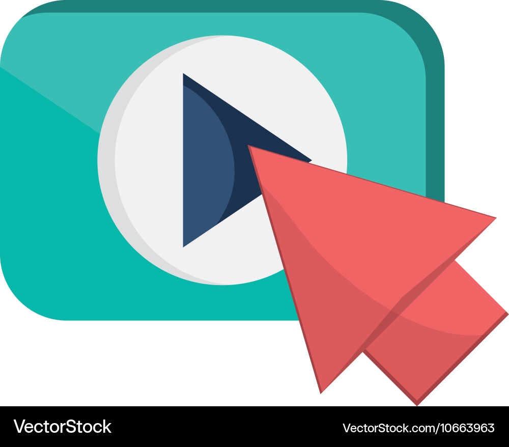 Play button and arrow pointer icon vector image