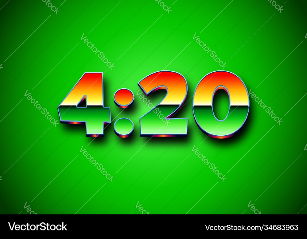 Retro 420 Sign with Chrome Digits Vector Image
