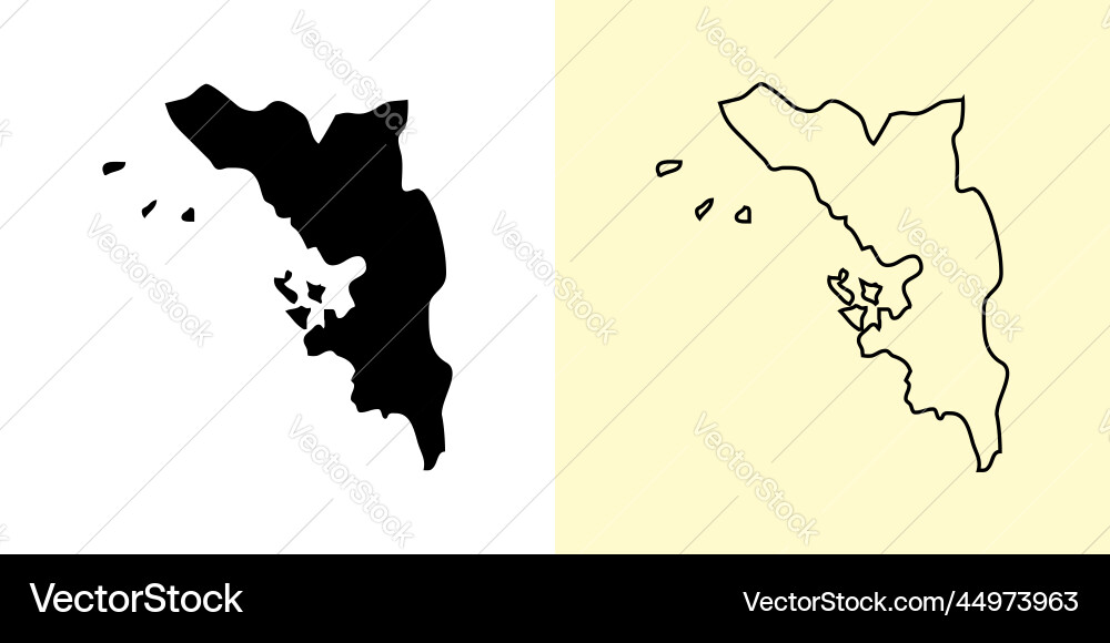 Samar map philippines asia filled and outline Samar map philippines asia filled and outline vector image