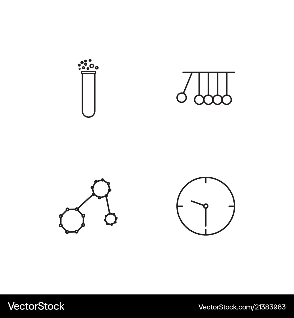 Science linear icons set simple outline Vector Image