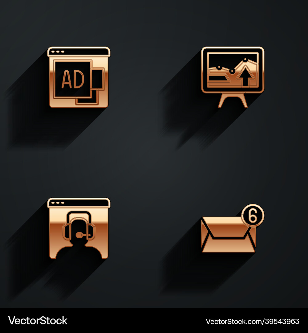 Set advertising monitor with graph chart Set advertising monitor with graph chart vector image