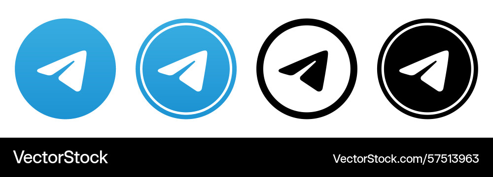 Set of round different telegram mobile app icons Set of round different telegram mobile app icons vector image