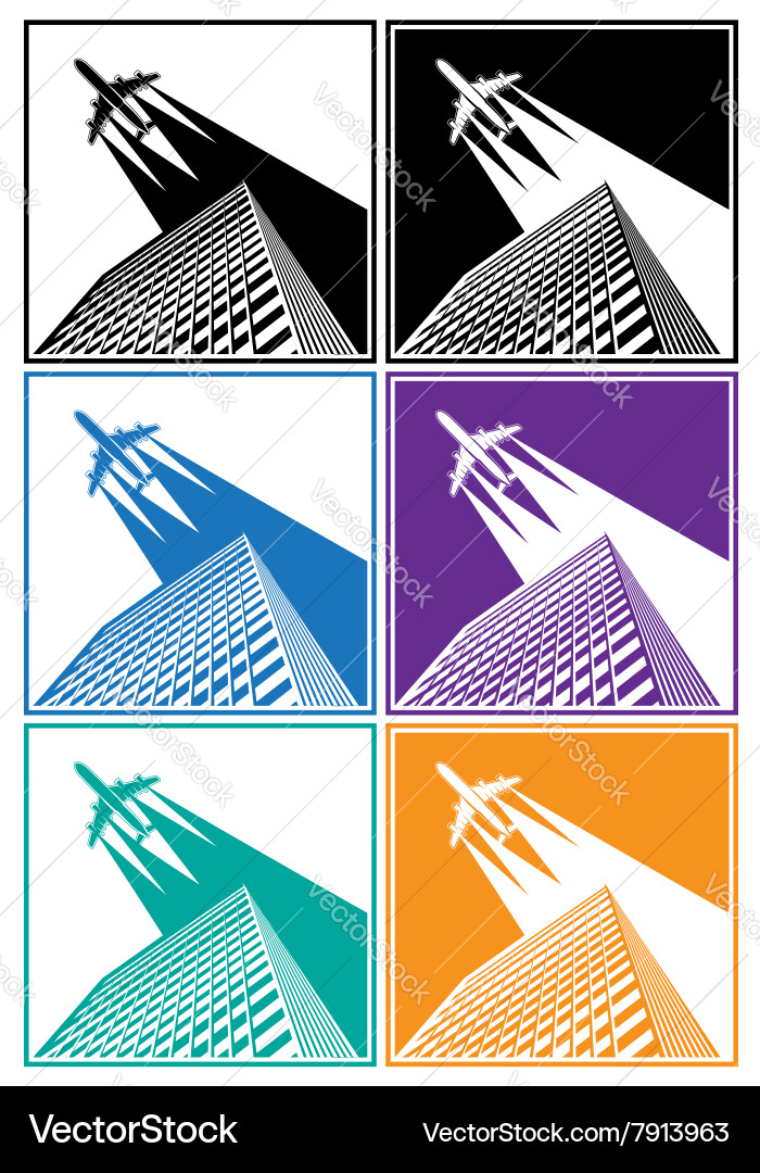 Skyscrapers airline Royalty Free Vector Image - VectorStock