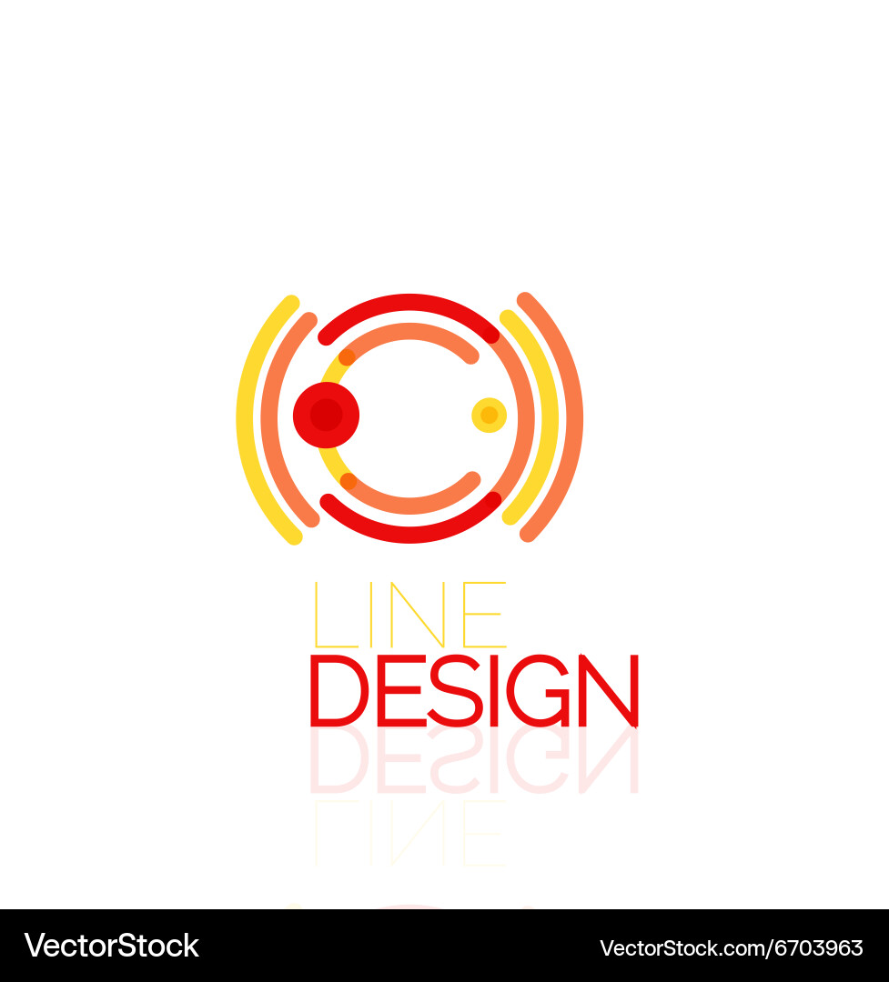 Swirl and circles outline minimal abstract Vector Image