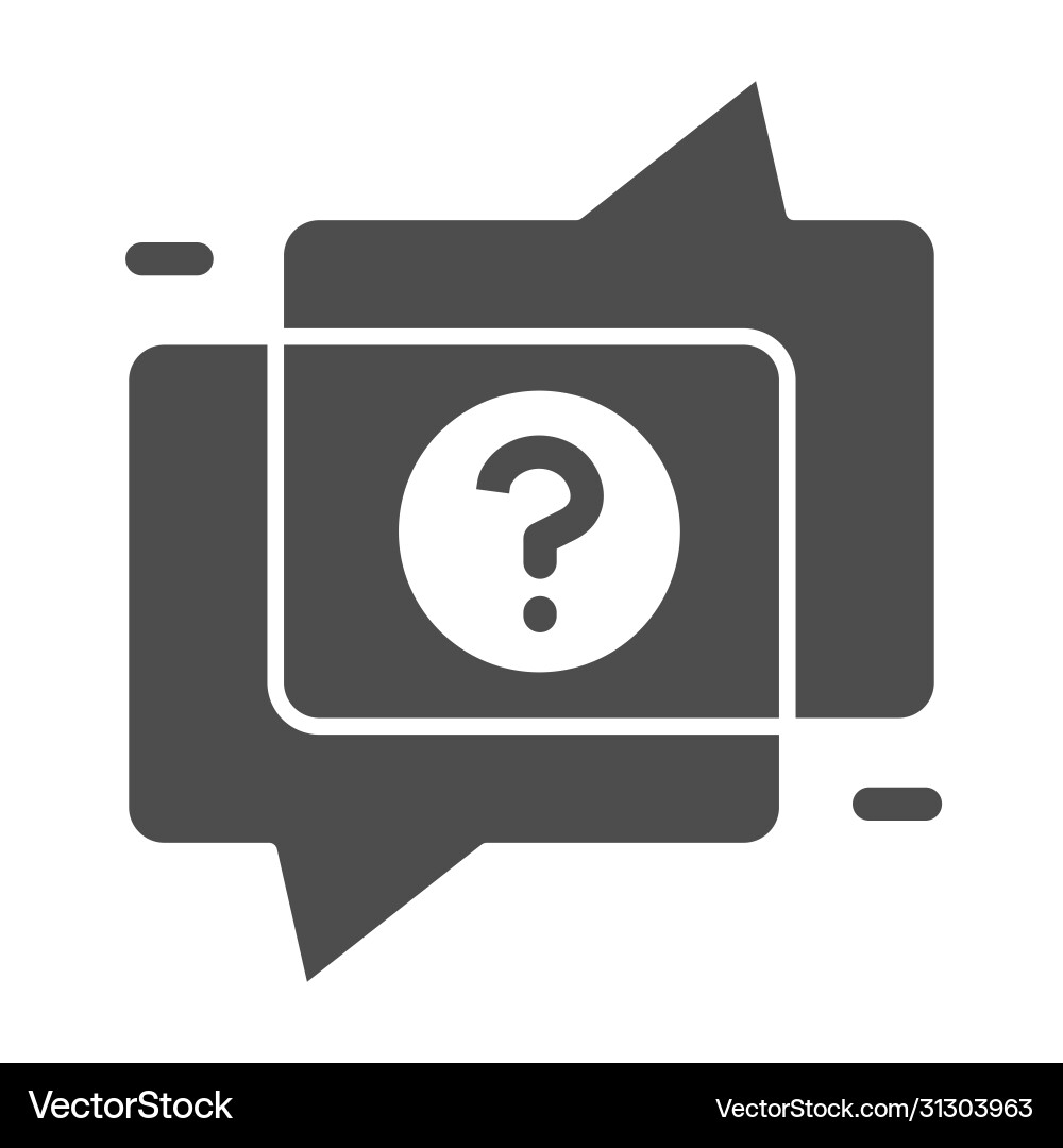 Two dialogue bubble with question solid icon Two dialogue bubble with question solid icon vector image