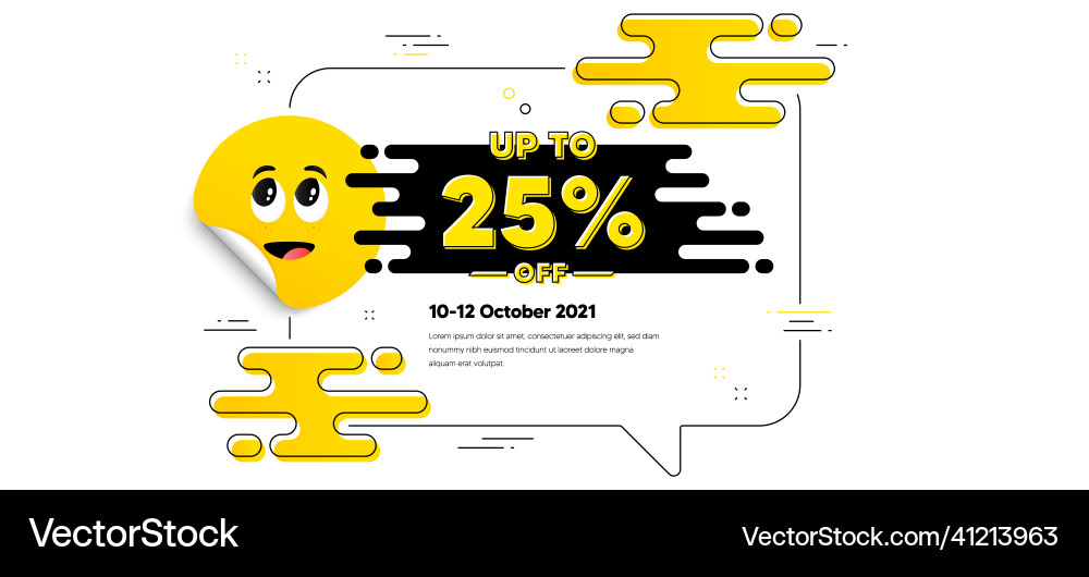 Up to 25 percent off sale discount offer price Up to 25 percent off sale discount offer price vector image