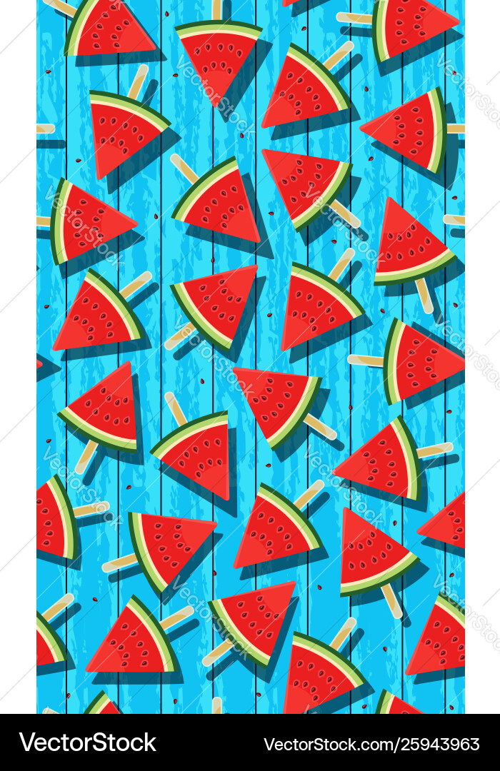 Watermelon Slice Popsicle Pattern vector image