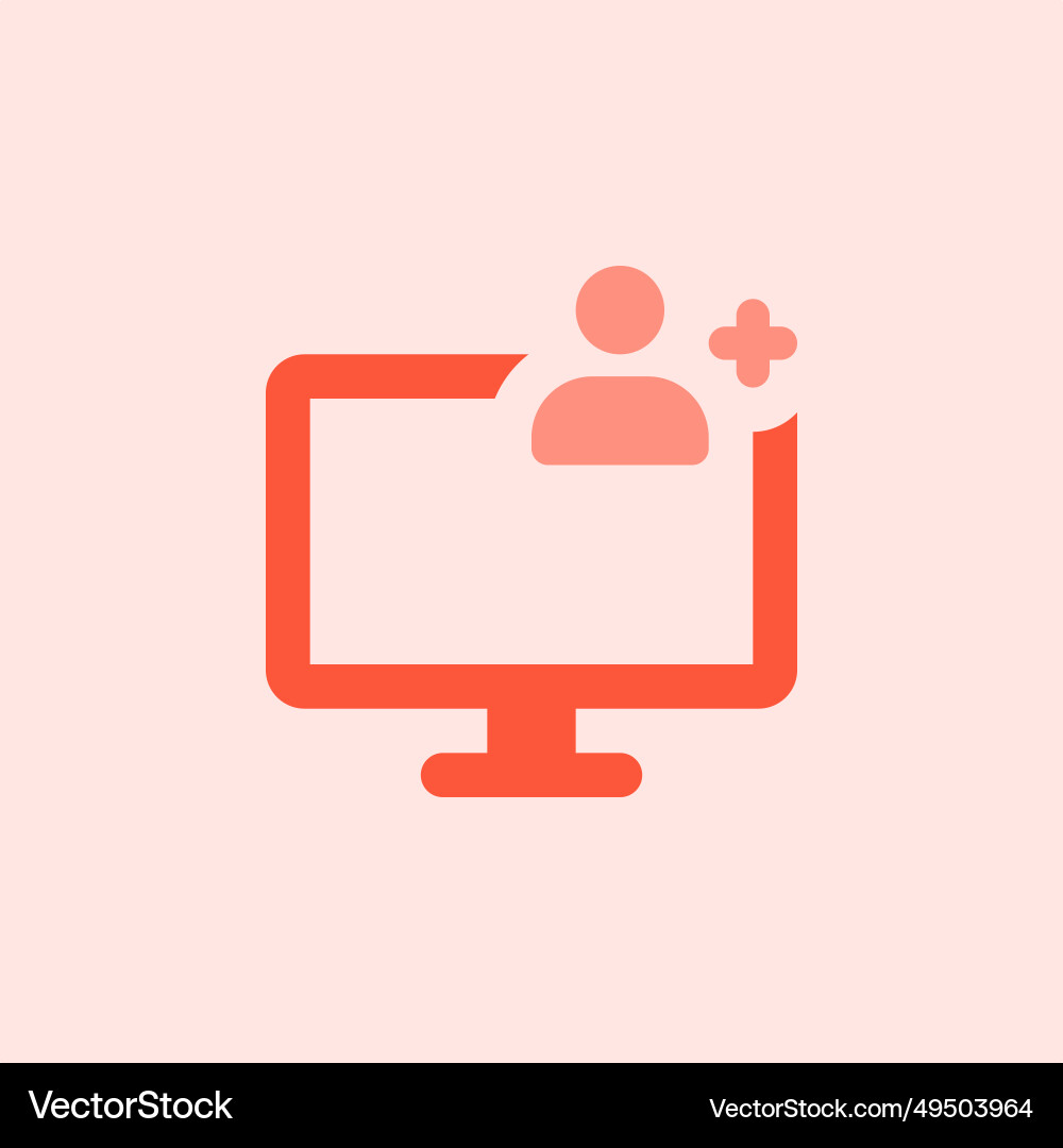 Adding new user or account to monitor system Vector Image