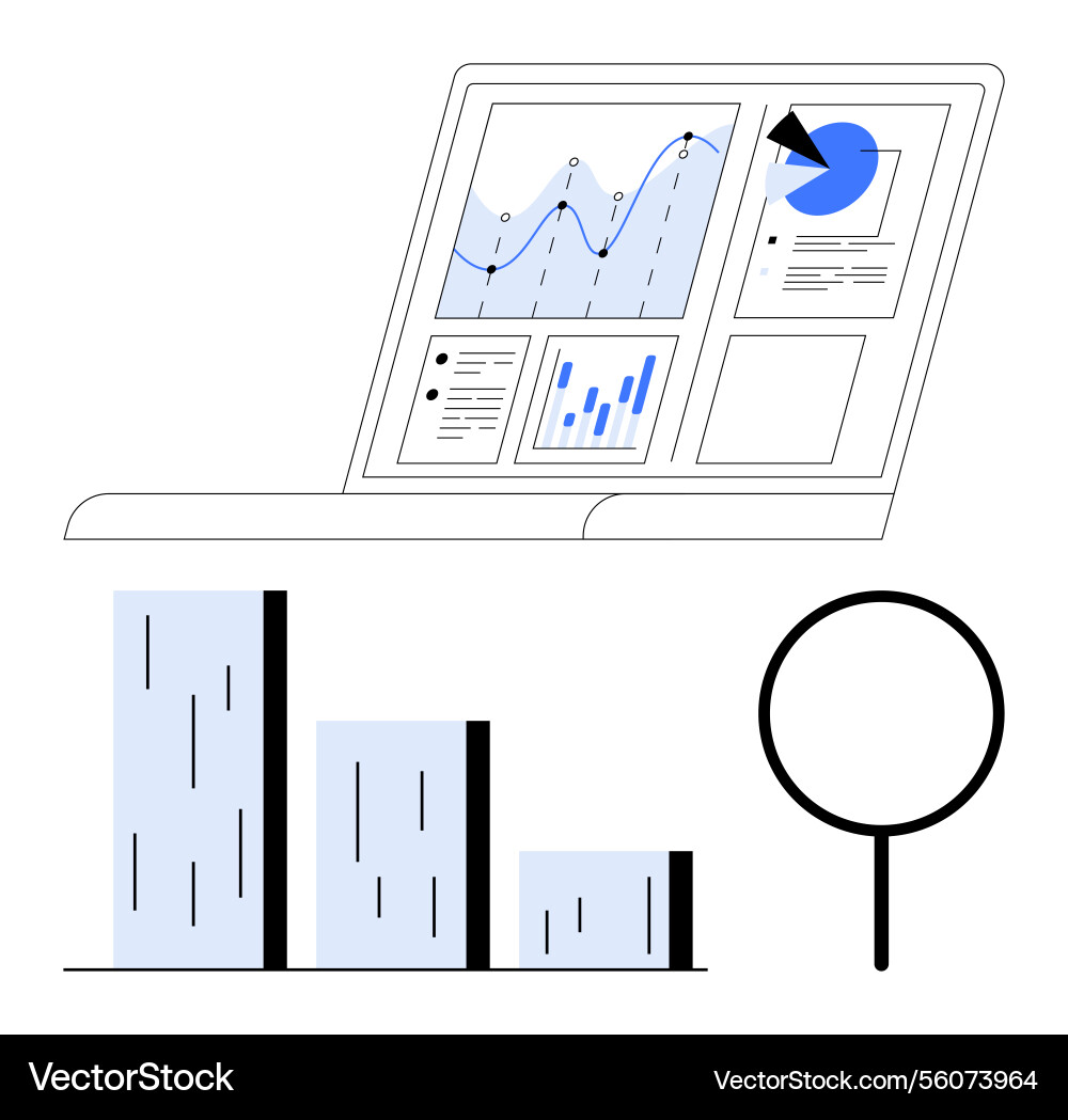 Business analytics dashboard with graphs pie Business analytics dashboard with graphs pie vector image